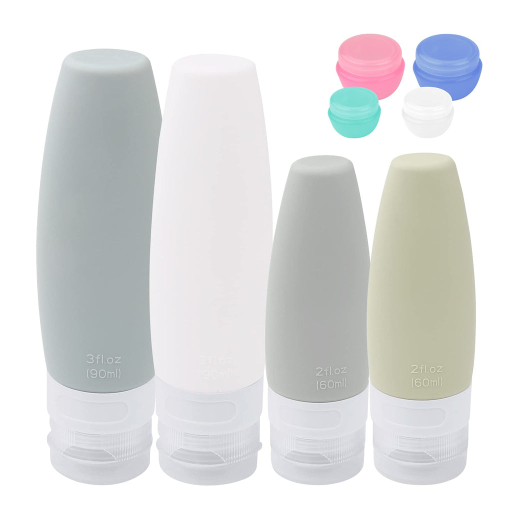 [Australia] - Travel Bottles Silicone,60ml 90ml Leakproof Refillable Travel Containers,8 Pieces Portable Makeup Liquid Tubes Travel Toiletries for Shampoo Lotion 