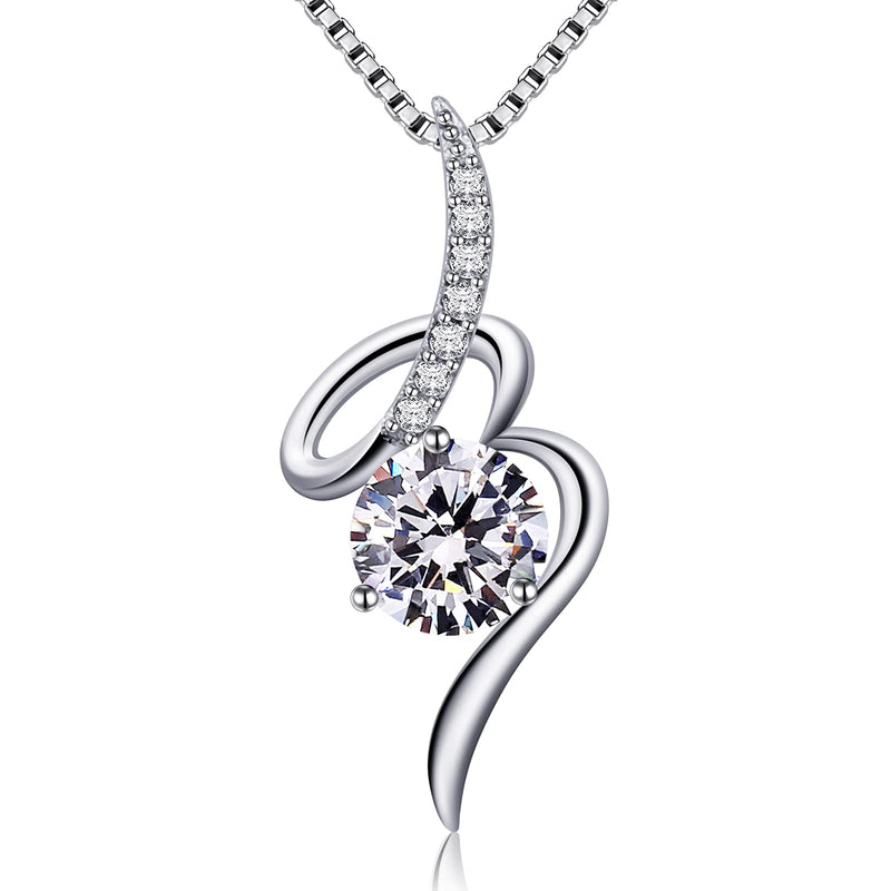 [Australia] - Jewlldeen Necklace Women, 925 Sterling Silver Pendant,Cubic Zirconia Twist Jewelry, Gift for Her, Girlfriend, Mom,18" 