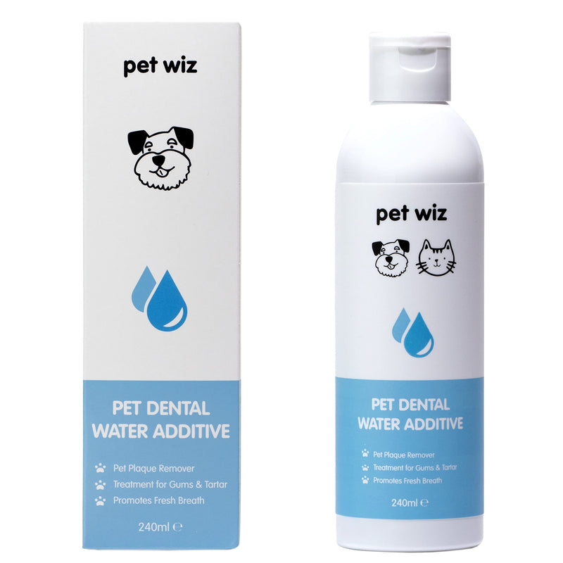 [Australia] - pet wiz Dental Water Additive For Dogs & Cats - Plaque Remover, Treatment for Gums & Tartar, Promotes Fresh Breath (240ml ℮) 