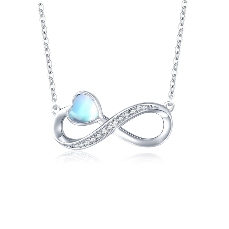 [Australia] - Infinity Necklaces for Women 925 Sterling Silver Moonstone Pendant "I am enough" Encouragment Necklace for Girls Inspirational Jewellery Gifts B 