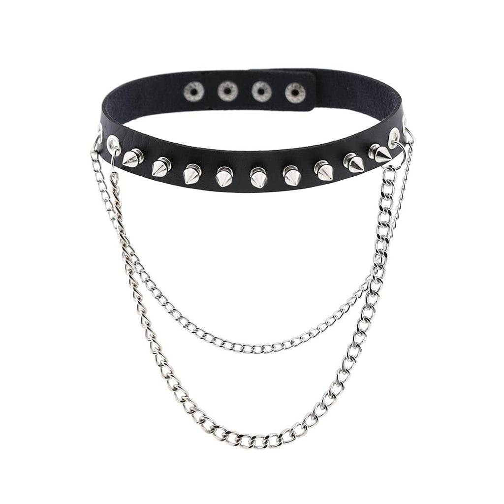 [Australia] - BHAHAI 1 PCS Black Leather Choker O Ring Vintage Gothic Punk Choker Fancy Dress Rock Choker Necklace PU Leather Collar Choker For Women Men Accessory 