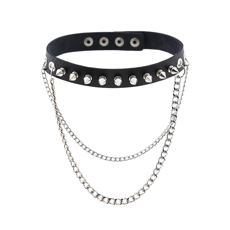 [Australia] - BHAHAI 1 PCS Black Leather Choker O Ring Vintage Gothic Punk Choker Fancy Dress Rock Choker Necklace PU Leather Collar Choker For Women Men Accessory 