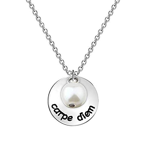 [Australia] - BNQL Carpe Diem Sieze The Day Mantra Necklace Inspirational Quote Positive Gift SILVER 