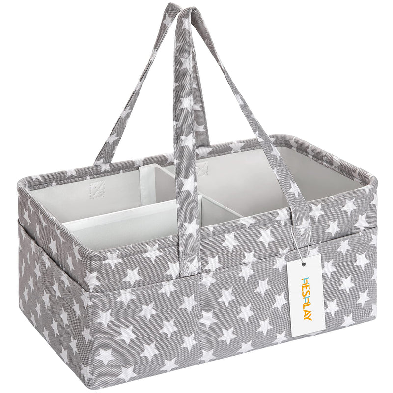 [Australia] - Heshlay Nappy Caddy - Sturdy Baby Diaper Organiser with Waterproof EVA on Polyester - Bag Storage for Storing Maximum Baby Supplies (Grey) Diaper Caddy (Grey) 