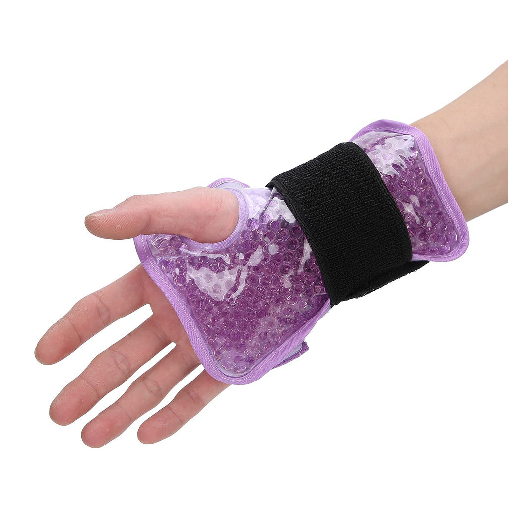 [Australia] - Wrist Ice Pack Reusable Gel Ice Pack Wrap Hot and Cold Therapy with Adjustable Strap for Arthritis Hand Injuries and Pain Relief(Purple) Purple 