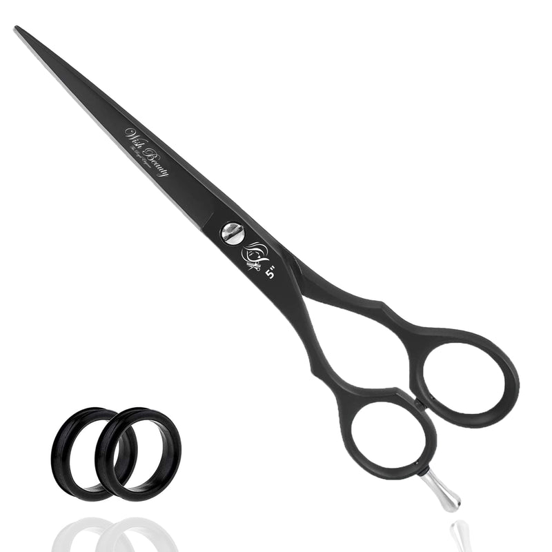 [Australia] - 5" Professional Left Handed Hair Thinning Shears Barber Hairdressing Scissors (5" Left Handed Black) 5" Left Handed Black 