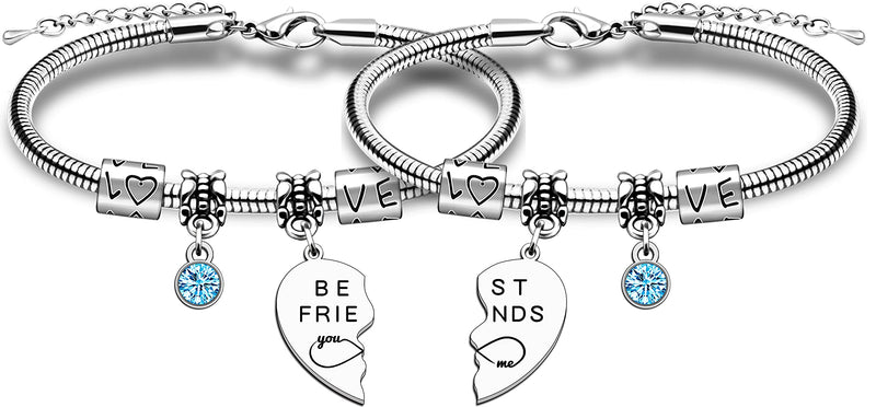 [Australia] - JMIMO 2 Pcs Best Friend Bracelet Gifts Friendship Gifts for 2 Women Girls BFF Bestie Birthday Graduation Gifts 