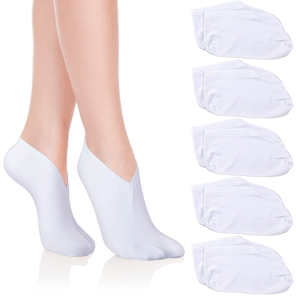 [Australia] - 5 Pairs Moisturizing Socks Overnight Spa Socks for Dry Feet, Moisture Enhancing Socks, Cosmetic Moisturizing Socks for Women and Men, White 