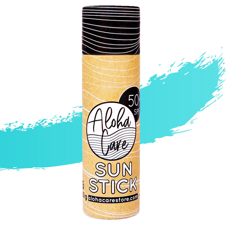 [Australia] - Aloha Sun Stick SPF 50+ | Face Mineral Sunscreen for Surfing | Eco-friendly Paper Tube 20g (Teal) Teal 