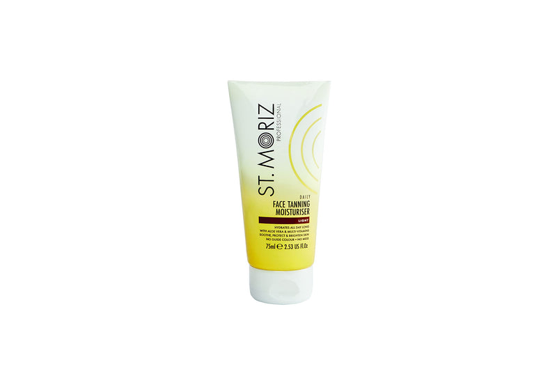 [Australia] - ST. MORIZ Professional Daily Face Tanning Moisturiser with Aloe Vera & Vitamin E, Gradual Vegan Fake Tan, Light, 75 ml 