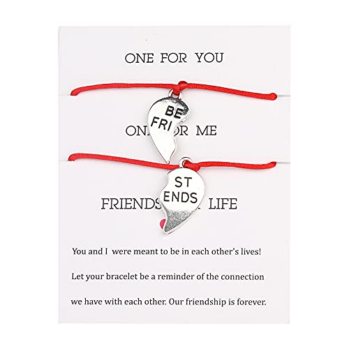 [Australia] - Homelavie Red Bracelet for Best Friend, Friendship Bracelets with Half Heart Pendant, Couple Bracelet Good Luck Protection, Best Gift for Friends 
