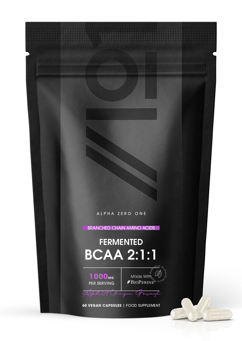 [Australia] - Fermented BCAA 2:1:1 with BioPerine® - 1000mg - High Strength Branched Chain Amino Acids Supplement - Not Tablets or Powder , Halal, 60 Capsules 2:1:1 (60 Caps) 