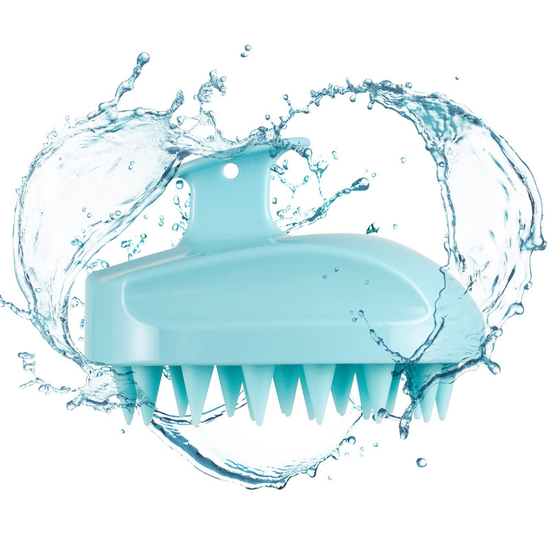 [Australia] - Scalp Massager, Soft Silicone Shampoo Brush Hair Scrub Brush for Wet and Dry Hair Head Massager to Clean Hair, Reduce Dandruff, Massage Scalp, Promote Hair Growth, Blue Light Blue 