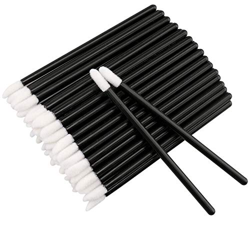 [Australia] - 200 PCS Disposable Lip Gloss Brush - Lipstick Concealer Brushes - Lip Applicator Wands Perfect for Lips, Eyes and Makeup Application Black 