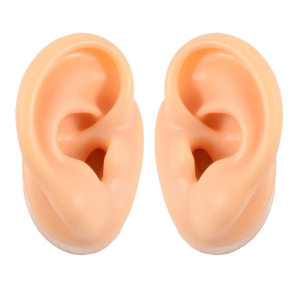 [Australia] - HEMOTON 2pcs Soft Silicone Ear Model Fake Ear Display Sample Ear Display Earrings Sample For Study Practice Teaching Tools Props 