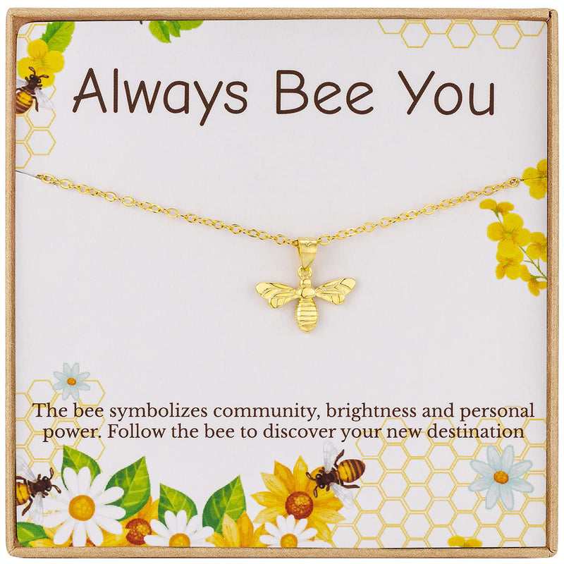 [Australia] - Bee Gifts for Women Girls Golden Bee Necklace Sterling Silver Necklaces for Women Best Friends BFF Sister Gifts Birthday Gifts 