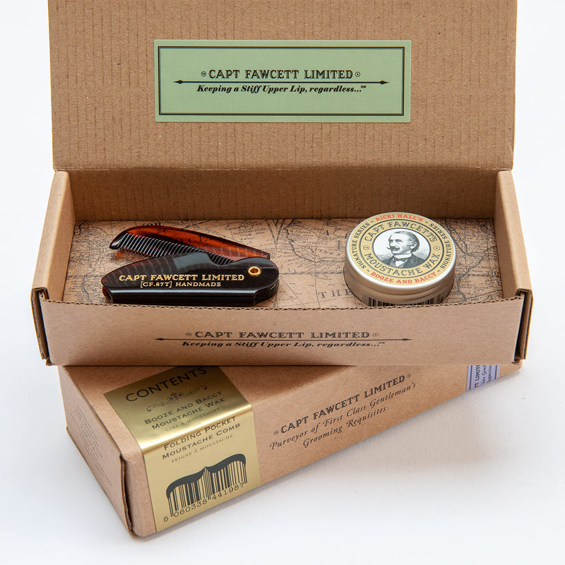 [Australia] - Booze & Baccy Moustache Wax & Folding Pocket Moustache Comb 