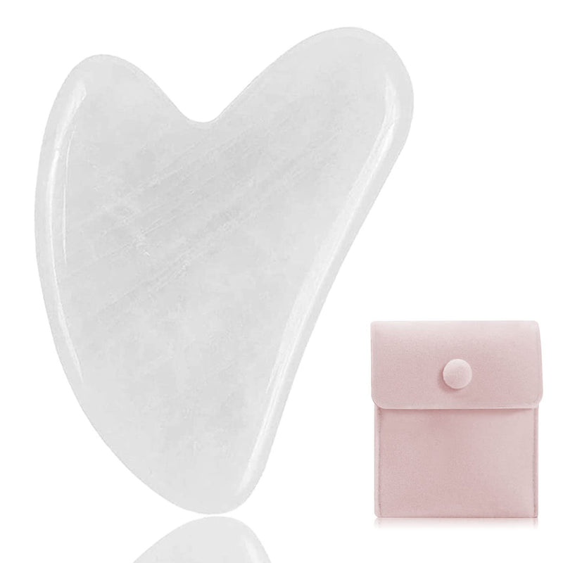 [Australia] - Gua Sha Facial Tools, Jade Gua Sha Stones Massage Scraping for Physical Therapy and SPA Acupuncture Therapy Used for Face, Eyes, Neck and Body (White) White 