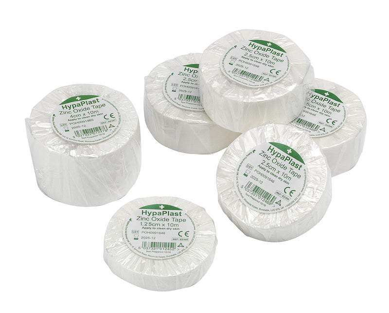 [Australia] - HypaPlast Zinc Oxide Tapes, Assorted Pack 6 Rolls 10 m Tape for Sports or First Aid Dressings Assorted Pack of 6 Rolls 