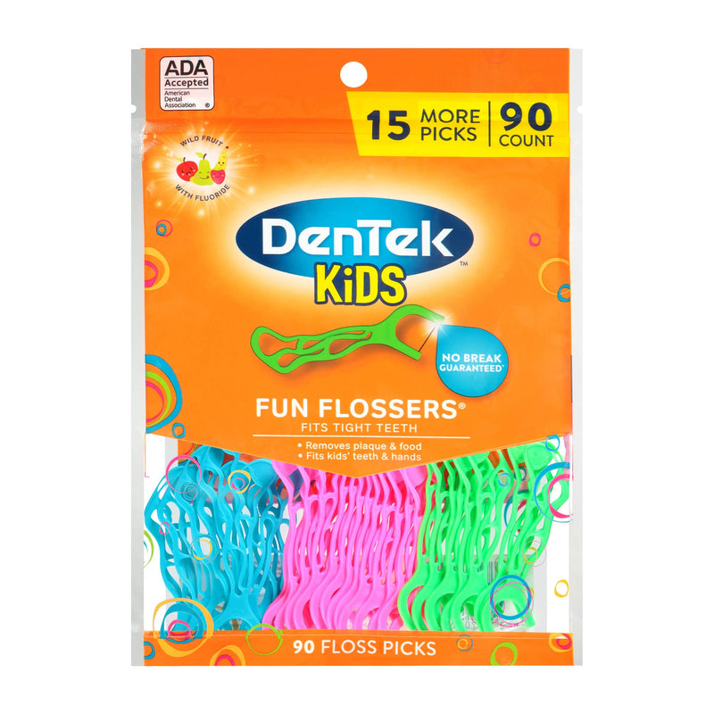 [Australia] - DenTek Kids Fun Flossers, Wild Fruit, 90 Count 90 Count (Pack of 1) 