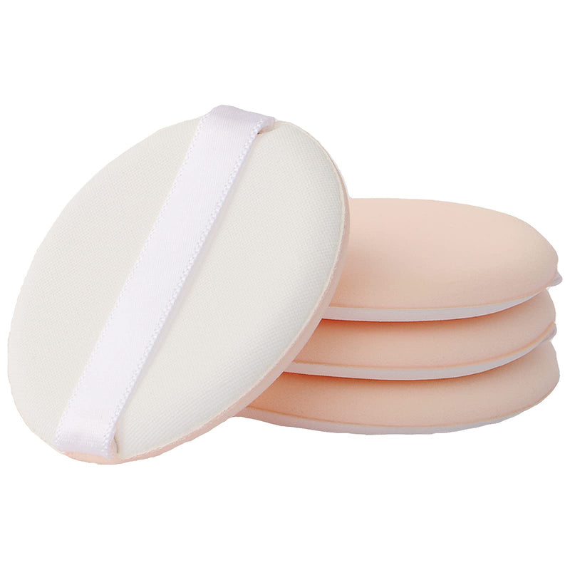 [Australia] - 4Pcs Powder Puff, Round Cotton Cosmetic Powder Cushion Puff, Beauty Sponge Powder Puff Pads Wet and Dry Dual-Use, Suitable for Liquid Foundation 