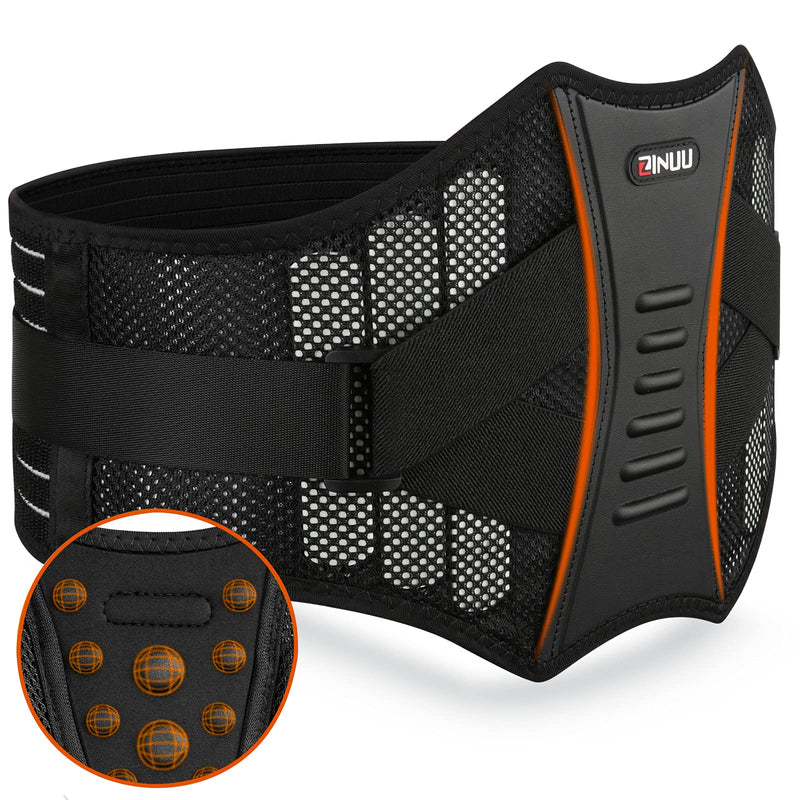 [Australia] - Lower Back Support Belt, ZINUU Back Support Brace with 6 Support Plates, Adjustable Breathable Lumbar Support Brace Back Pain Relief Waist Belt for Men Women Father Gifts( Universal, Waist 70-130cm) 