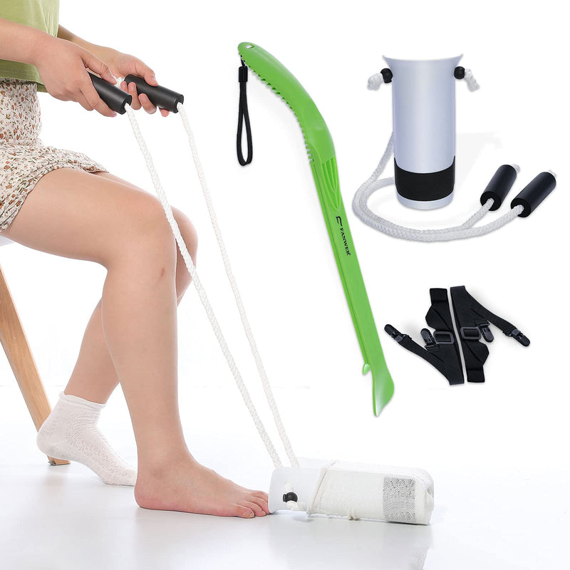 [Australia] - Sock Aids Tool and Pants Assist for Elderly, Disabled,Pregnant, Diabetics - 17.32” Long Shoe Horn, Sock Removal Tool, Pulling Assist Device - Helper Aide Tool 