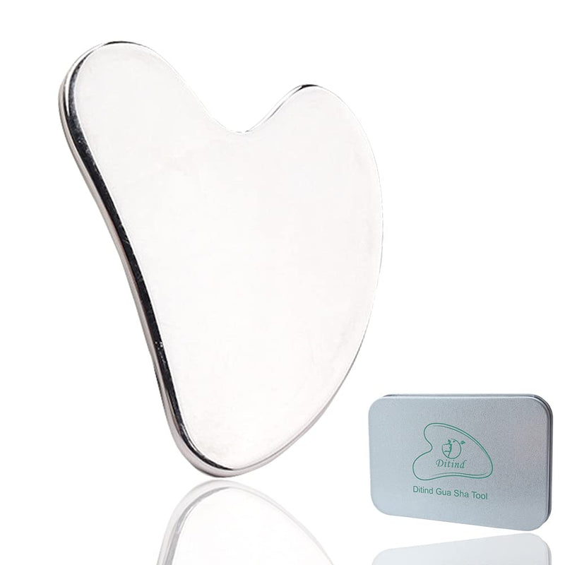 [Australia] - Ditind Gua Sha, Gua Sha Facial Tools, Stainless Steel Guasha Tool for Facial and Body SPA, Guasha Massage for Toxins Prevents Wrinkles and Body SPA Acupuncture Therapy Silver 