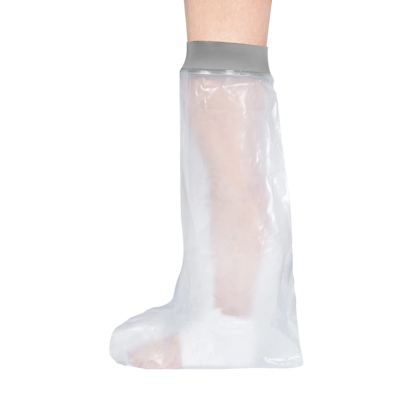 [Australia] - EVERCRYO Waterproof Adult Short Leg Cast Cover for Shower, Bath - Reusable Cast and Bandage Protector - Watertight Protection for Broken Short Leg, Ankle, Foot (Grey) 