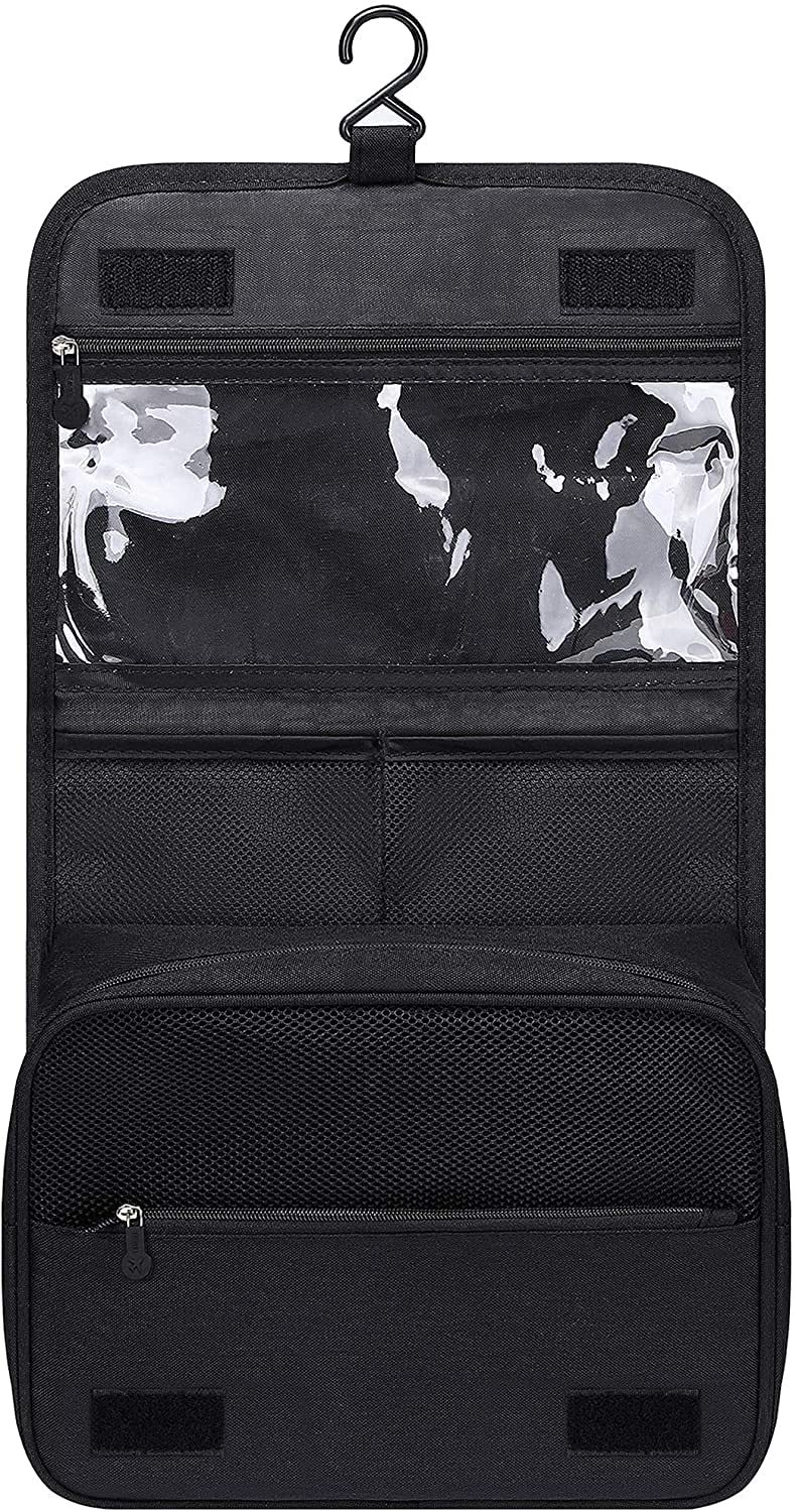 [Australia] - Acopton Portable Hanging Travel Toiletry Bag for Men and Womens Waterproof Bathrooom Shower Bag Multifunctional Cosmetic Makeup Organzier (Black) Black 