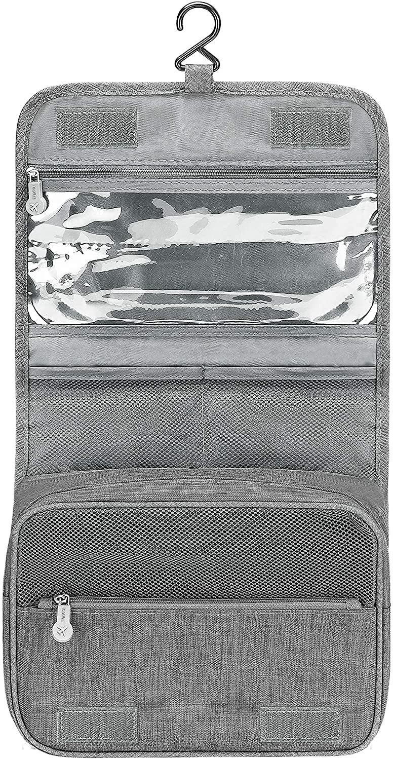 [Australia] - Acopton Portable Hanging Travel Toiletry Bag for Men and Womens Waterproof Bathrooom Shower Bag Multifunctional Cosmetic Makeup Organzier (Gray) Gray 