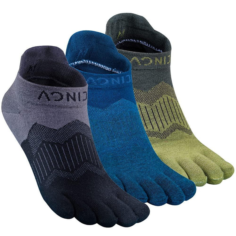 [Australia] - OrrinSports 3 Pairs Women & Men's Athletic Toe Socks Five Finger Socks 01B# Low Cut/3 Pairs - Medium (5-7.5) 