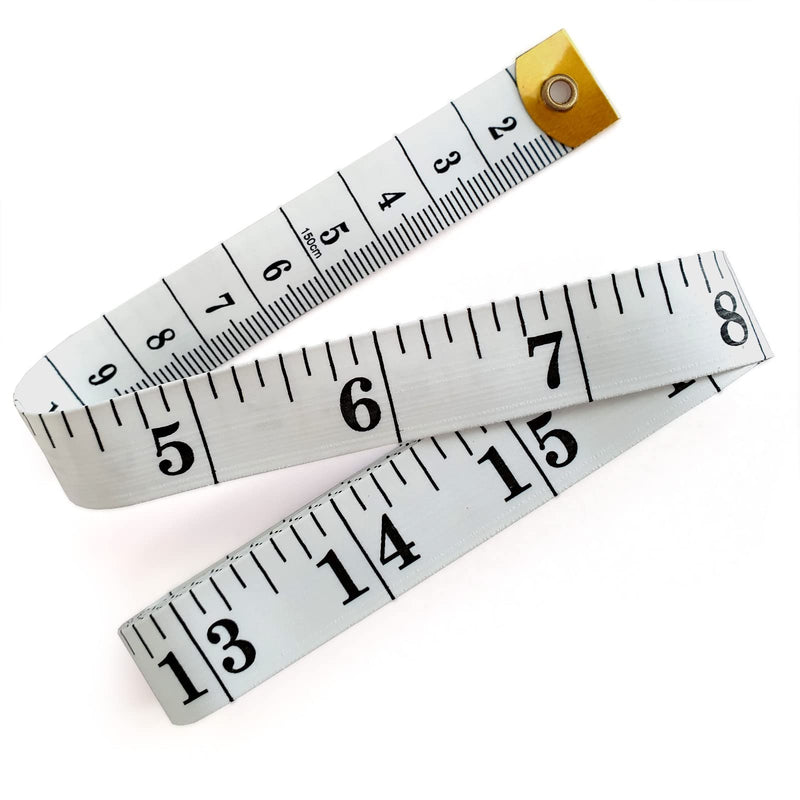 [Australia] - QUERGO | 2 sided tape measure | Suitable for Measuring Body | Sewing Tape | Sewing/Tailors Tape | Centimeters & Inches 150CM - 60 Inches | White 