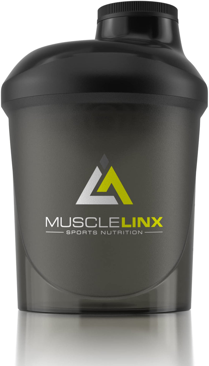 [Australia] - Protein shaker screw top 100% LEAK PROOF drinks bottle 400ml by Musclelinx (Black 400ml) 