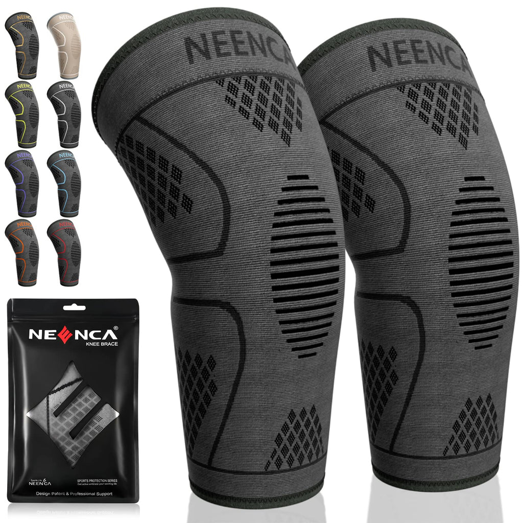 [Australia] - NEENCA 2 Pack Knee Brace, Knee Compression Sleeve Support for Knee Pain, Running, Work Out, Gym, Hiking, Arthritis, ACL, PCL, Joint Pain Relief, Meniscus Tear, Injury Recovery, Sports—Unisex. 048 S 2 Pack - Black 