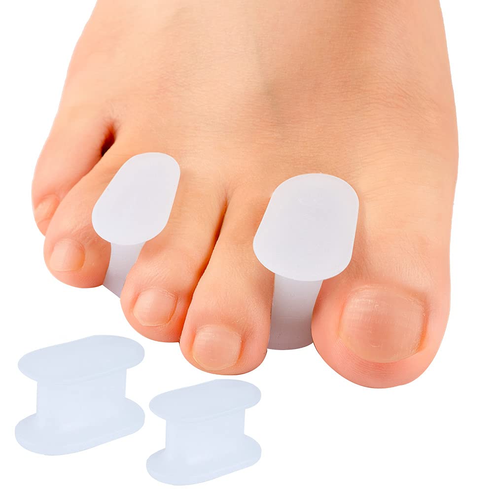 [Australia] - Sumiwish Flanged Toe Spacer, 12 Pack of Bunion Corrector (Mixed Size), Silicone Toe Separators to Fight Bunion, Overlapping Toe | L & S Size - The Better Choice White 