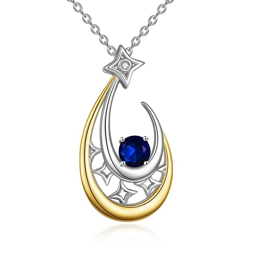 [Australia] - YFN Star Necklace Sterling Silver Shooting Star Necklace with Birthstone Gifts for Women Girls 