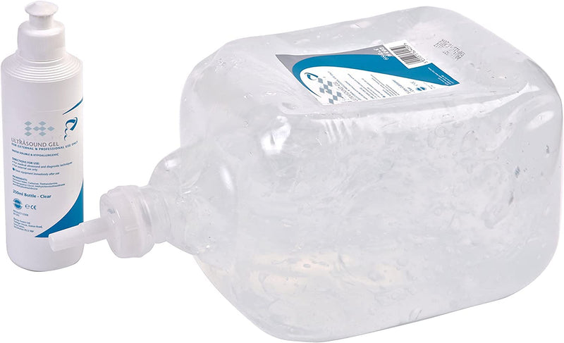 [Australia] - Ezy-Aid 5L Ultrasound Gel with 250ml Refill Bottle | 5 Litre Clear Transmission Gel | Non Staining, CE Certified 