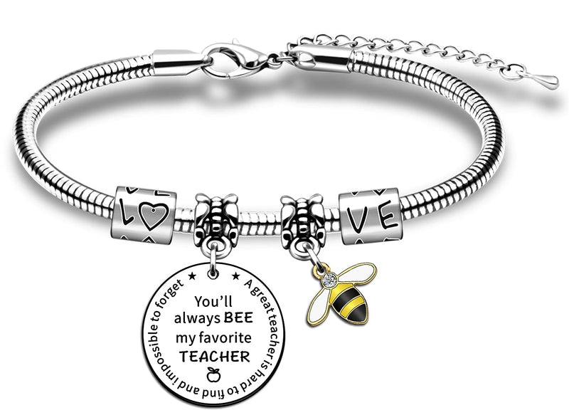 [Australia] - JMIMO Appreciation Bracelet for Teacher Gifts Thank You Gifts For Teacher Cute Bee Presents 