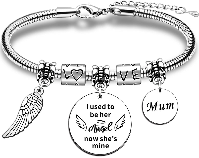 [Australia] - JMIMO Mum Memorial Gifts Memorial Bracelet for Women Girls Sympathy Bracelet in Memory of Mum Loss of Mum Mother Gift Funeral Gift Angel Gifts 