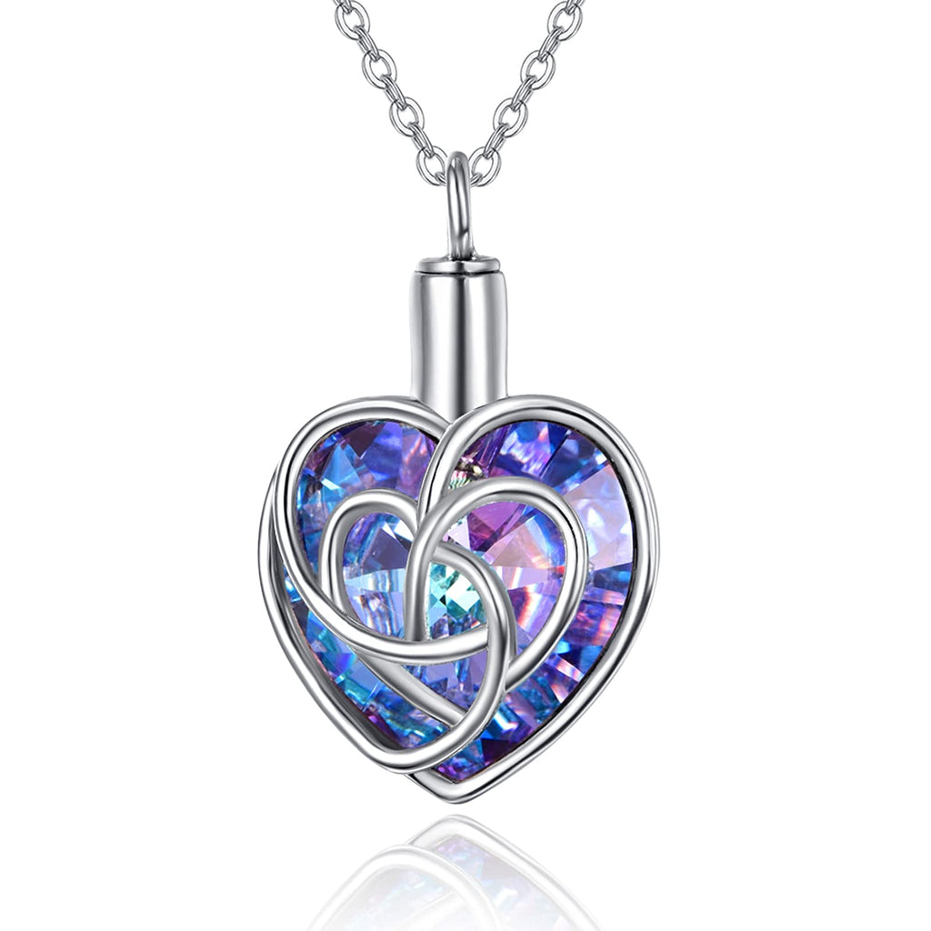 [Australia] - TANGPOET Ashes Necklace 925 Sterling Silver Urn Necklace for Ashes Angel Wing Memorial Cremation Jewellery Heart Ashes Keepsake Pendant Necklace for Mum Dad Women Men Pet with Funnel Filler Kit Celtic knot 