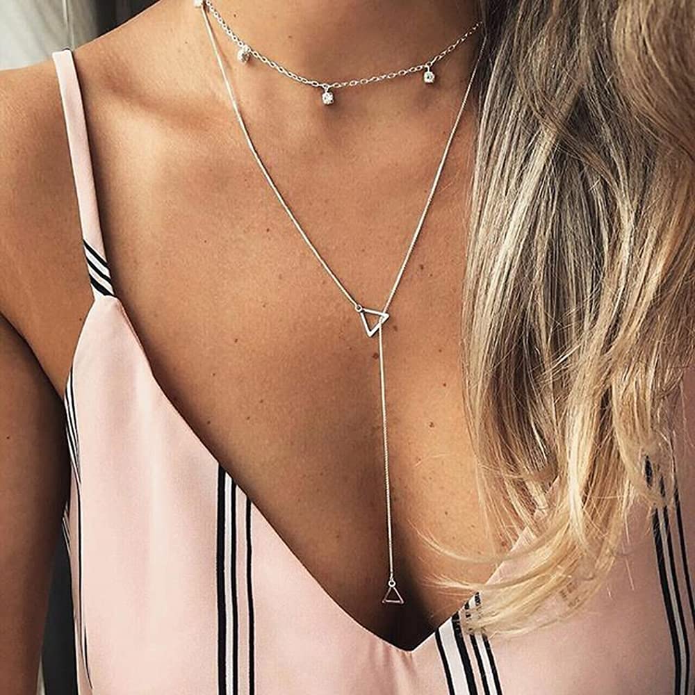[Australia] - Layered Long Y Pearl Necklaces for Women Bohemia Clavicle Choker Necklace with Coin Pendant Chain Jewellery Gifts for Women 