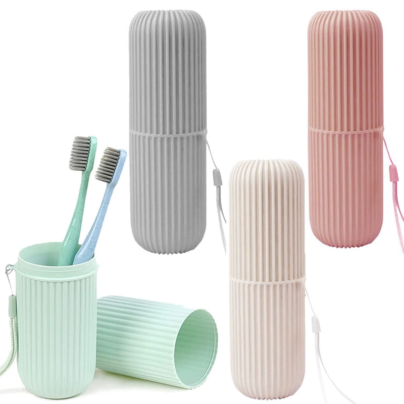 [Australia] - Travel Toothbrush Case,Forreen 4 Pieces Waterproof Toothbrush Box Portable Toothbrush Holder Toothbrush Storage Box With Hanging Rope for Hiking Camping Business Trip 