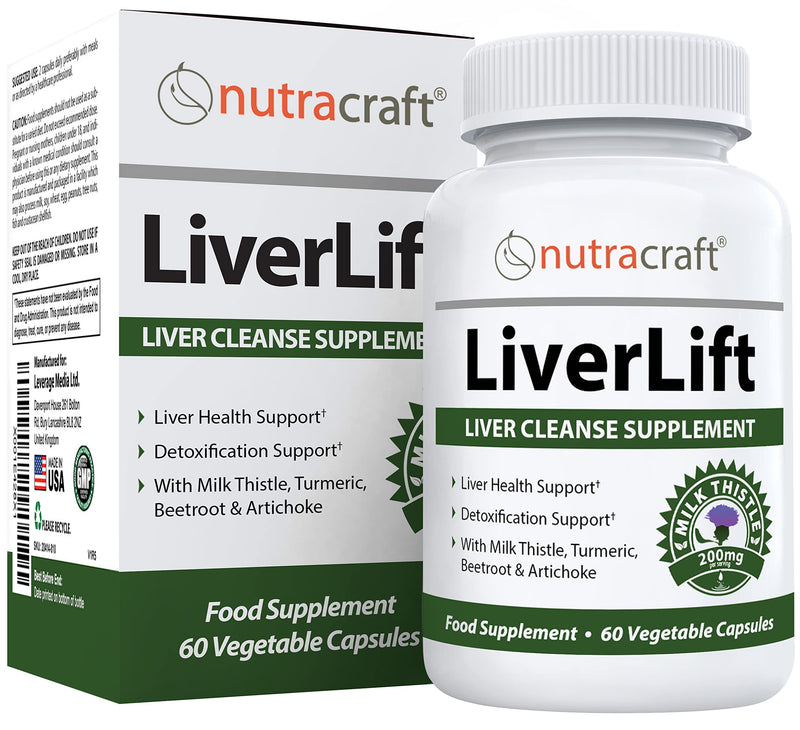 [Australia] - LiverLift #1 Liver Cleanse & Detox Supplement | Milk Thistle (Silymarin), Turmeric, Beetroot, Dandelion, Chicory, Burdock, Artichoke and More | Money Back Guarantee | 60 Vege Capsules 