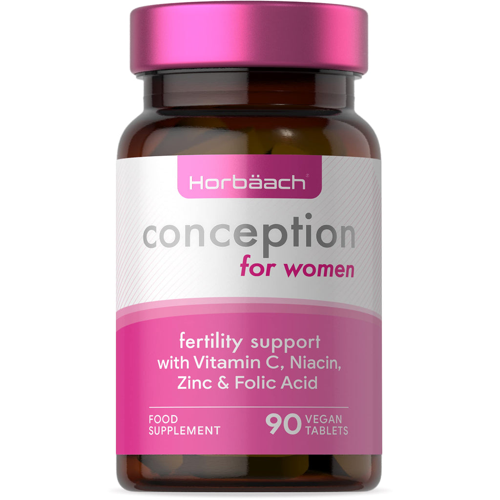 [Australia] - Conception Vitamins for Women | 90 Vegan Pills | Women Fertility Supplement with Folic Acid, Vitamin C, Iron & Zinc | Pregnancy Support | by Horbaach 