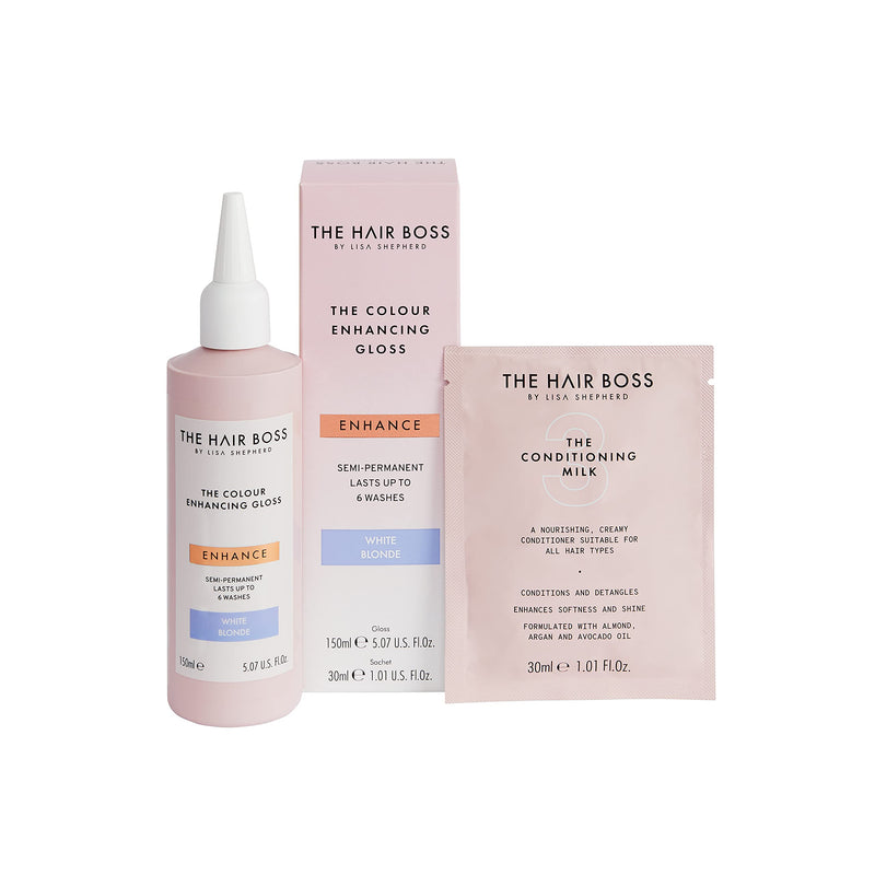 [Australia] - THE HAIR BOSS BY LISA SHEPHERD White Blonde Colour Enhancing Gloss, Semi-Permanent Hair Treatment for 6 Washes, 150ml 