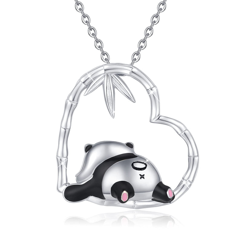 [Australia] - Women Panda Necklaces, 925 Sterling Silver Cute Panda Heart Pendant Necklace Jewelry Gifts for Women Girls Wife Mom 