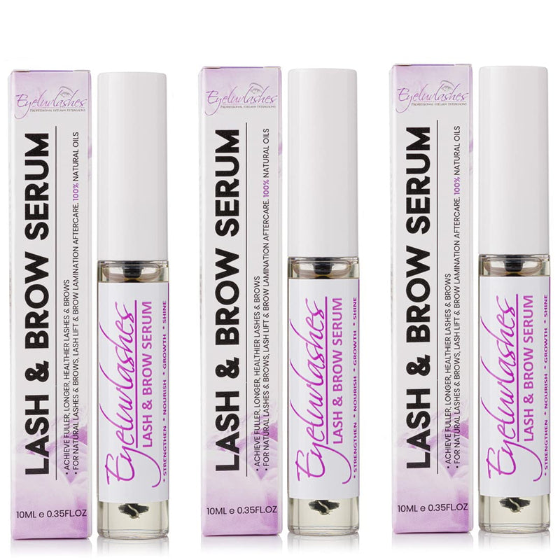 [Australia] - Lash and Brow Serum 10ml Nourishing Lash Growth Lash Lift Brow Lamination Aftercare Natural Oils (Castor Oil/Sweet Almond Oil/Vitamin E Oil) Vegan Client Retail 100% Natural Eyeluvlashes 3 Bottles 