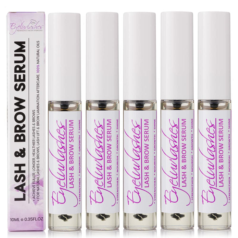 [Australia] - Lash and Brow Serum 10ml Nourishing Lash Growth Lash Lift Brow Lamination Aftercare Natural Oils (Castor Oil/Sweet Almond Oil/Vitamin E Oil) Vegan Client Retail 100% Natural Eyeluvlashes 5 Bottles 