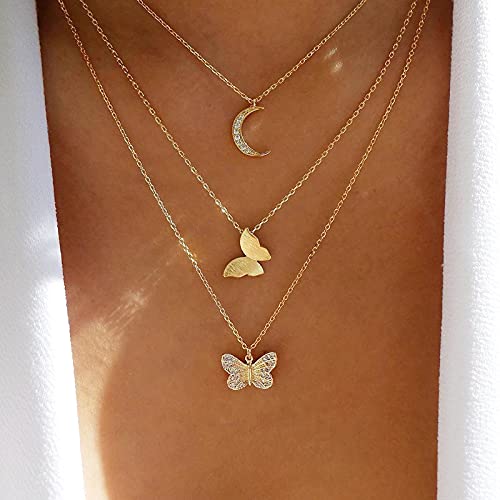 [Australia] - Layered Boho Necklace Clavicle Choker Necklace Infinity Necklace with Heart Pendent Chain Jewelry for Women and Girls 